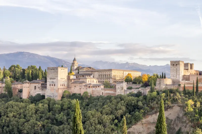 Coucher de soleil sur l'Alhambra depuis San Nicolas