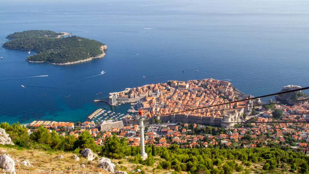 Vue sur Dubrovnik depuis le téléphérique